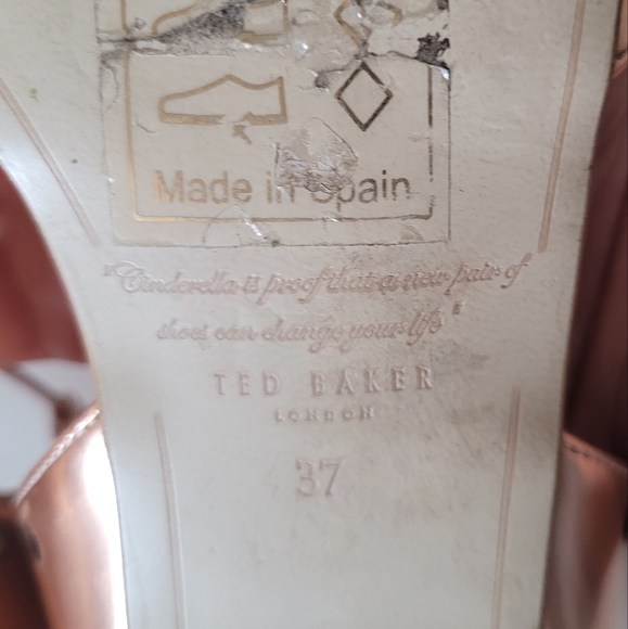 Ted Baker Cerez Rose Gold Metallic Lace Up Flats, GUC, Size 37 - Picture 12 of 12